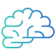 Grafik eines Gehirns in einem Blauverlauf